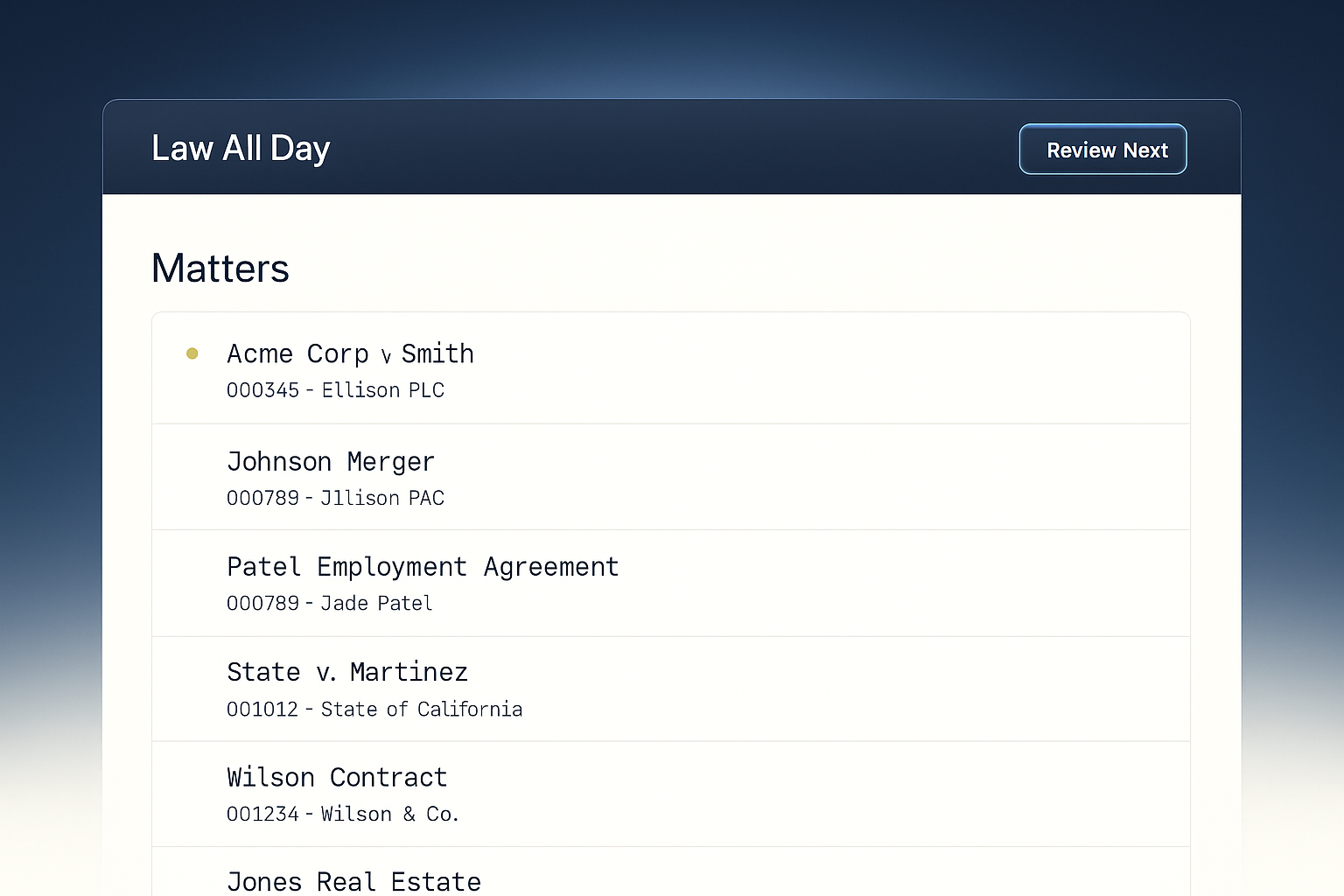 Calm List — light
