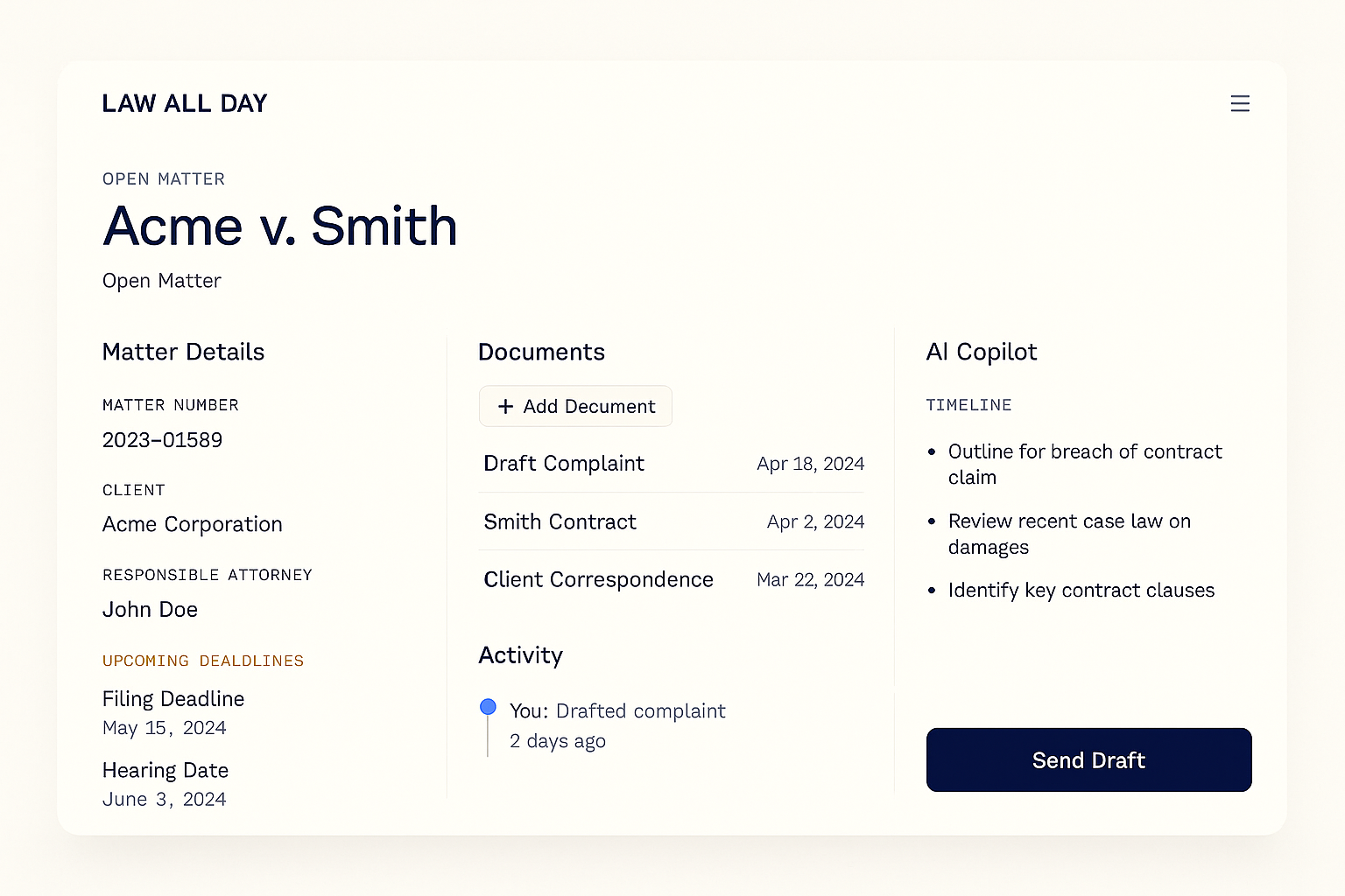 Split Matter Workspace — light